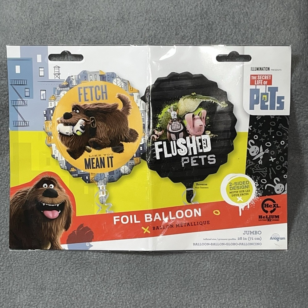 Anagram Two‎ Sided 28" Helium Foil Balloon Secret Life Of Pets